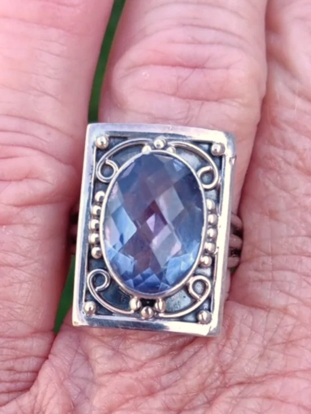 Sterling Silver Blue Amethyst Nicky Butler Statement Ring